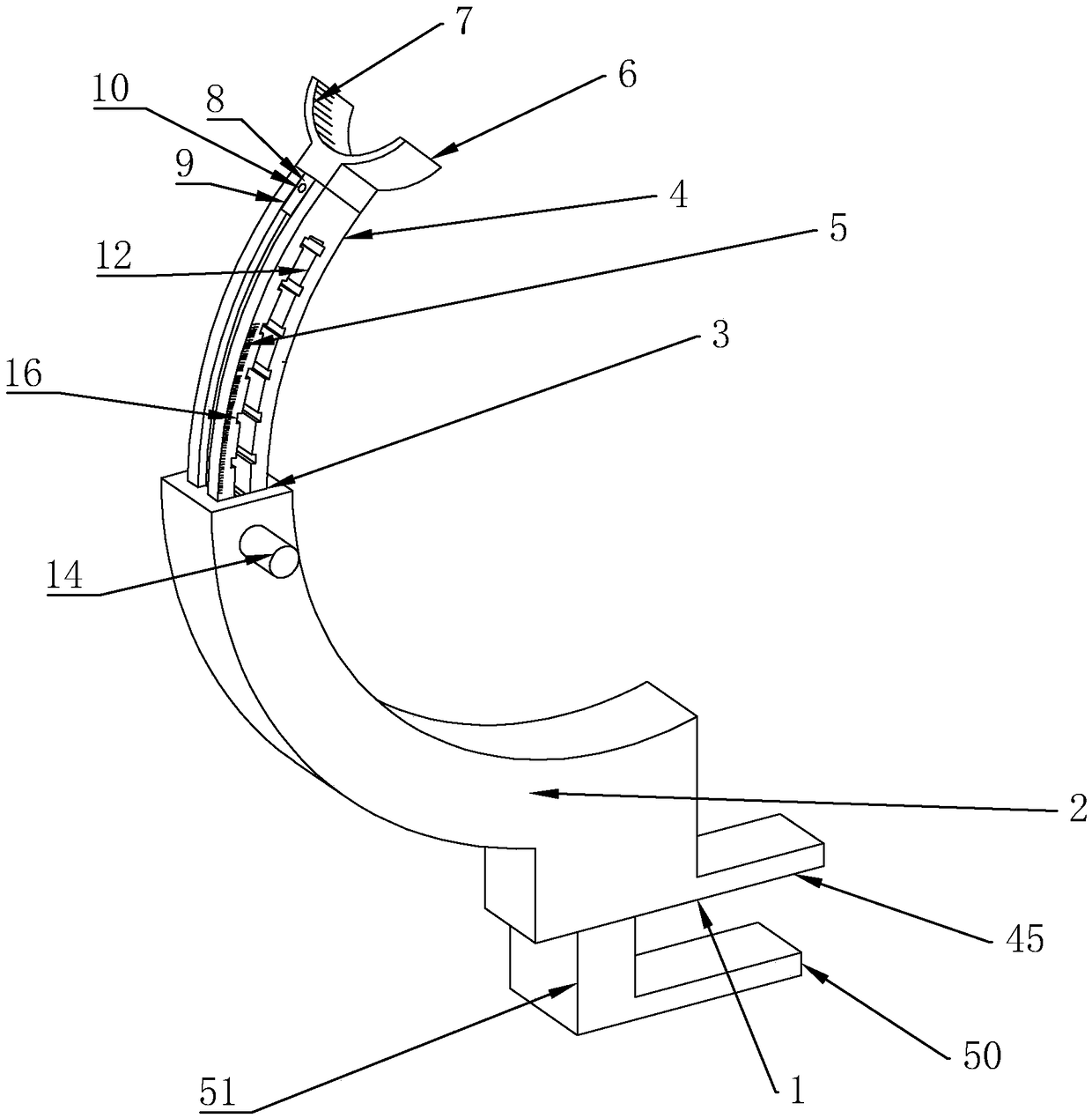 A puncture needle positioning bracket for CT machine