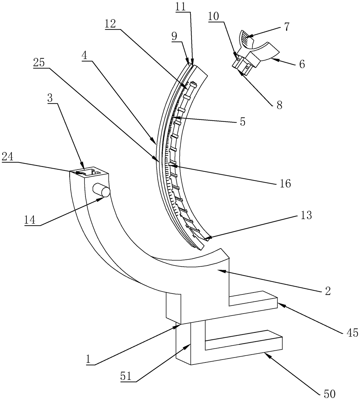 A puncture needle positioning bracket for CT machine