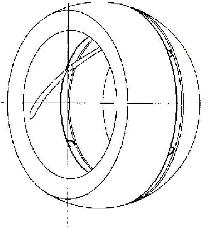 Processing method for inclined lubricating oil grooves in inner ring