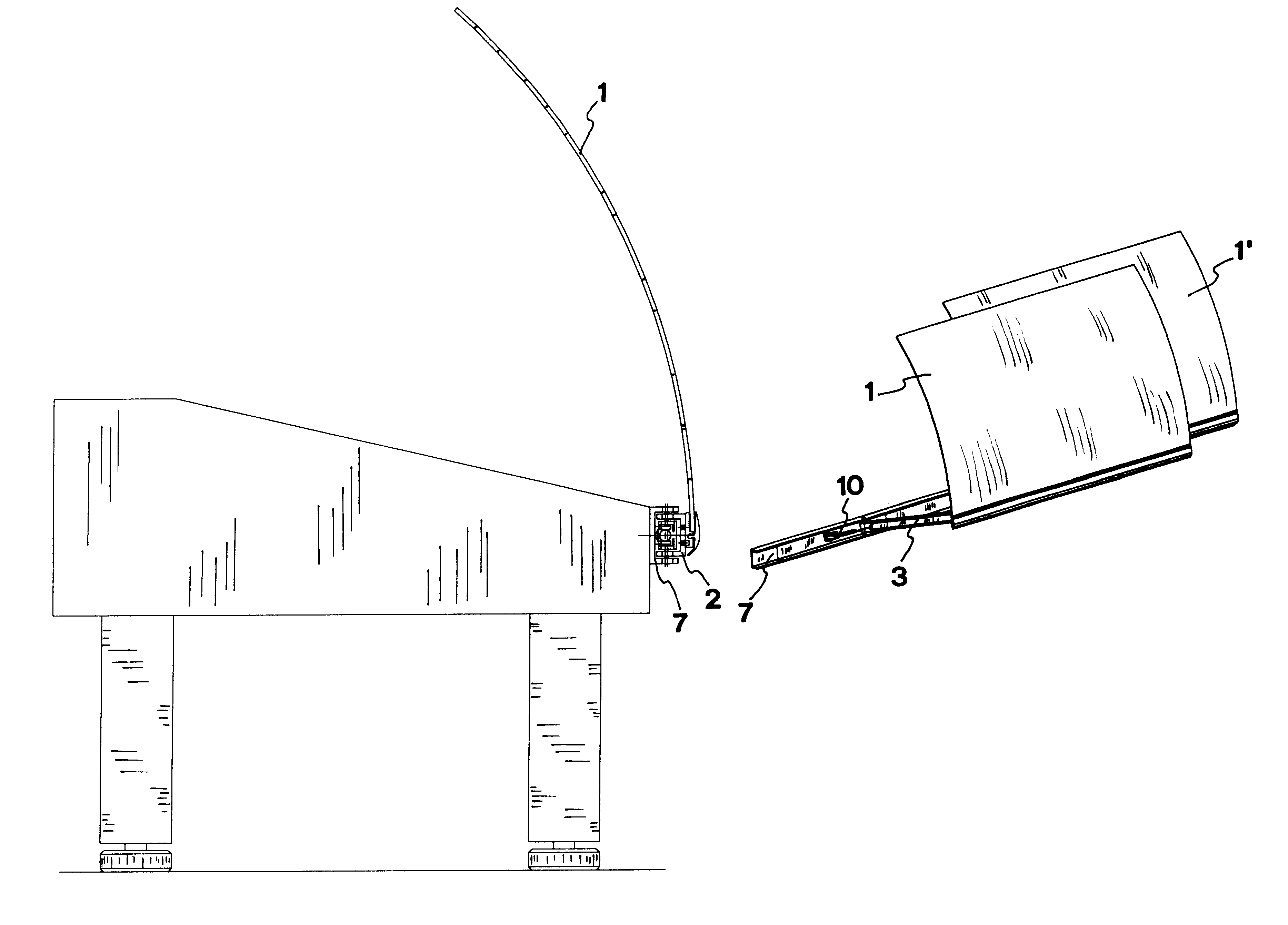 Circular translation opening system for plates of counters and display units