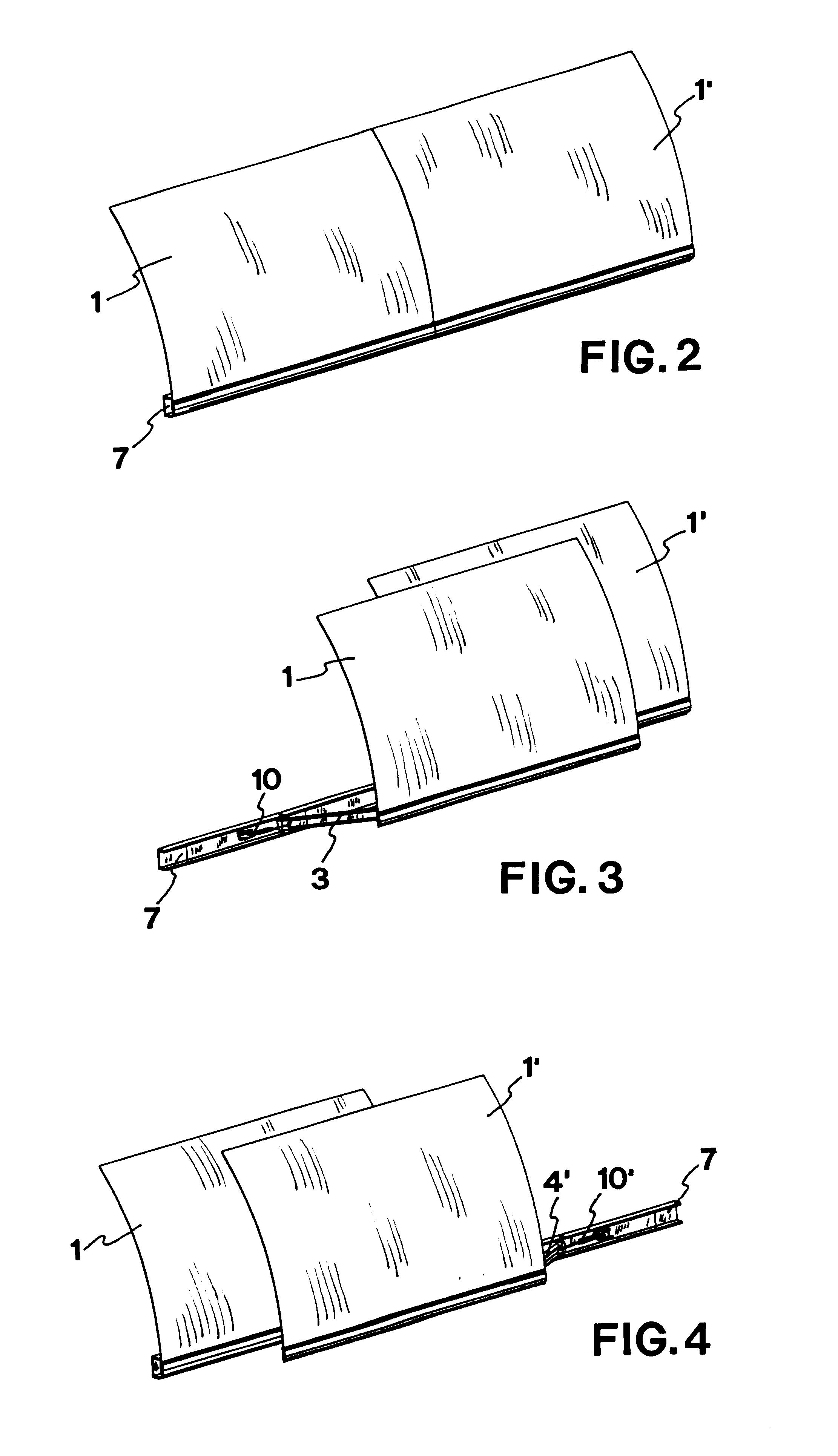 Circular translation opening system for plates of counters and display units