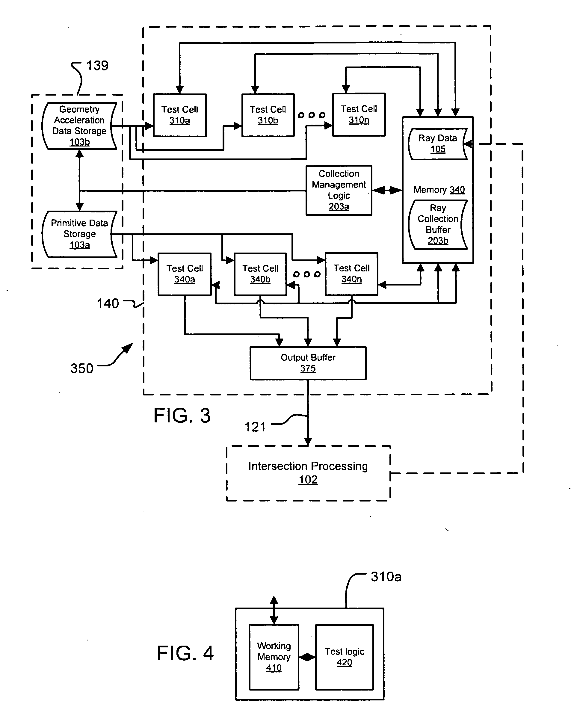 Architectures for parallelized intersection testing and shading for ray-tracing rendering