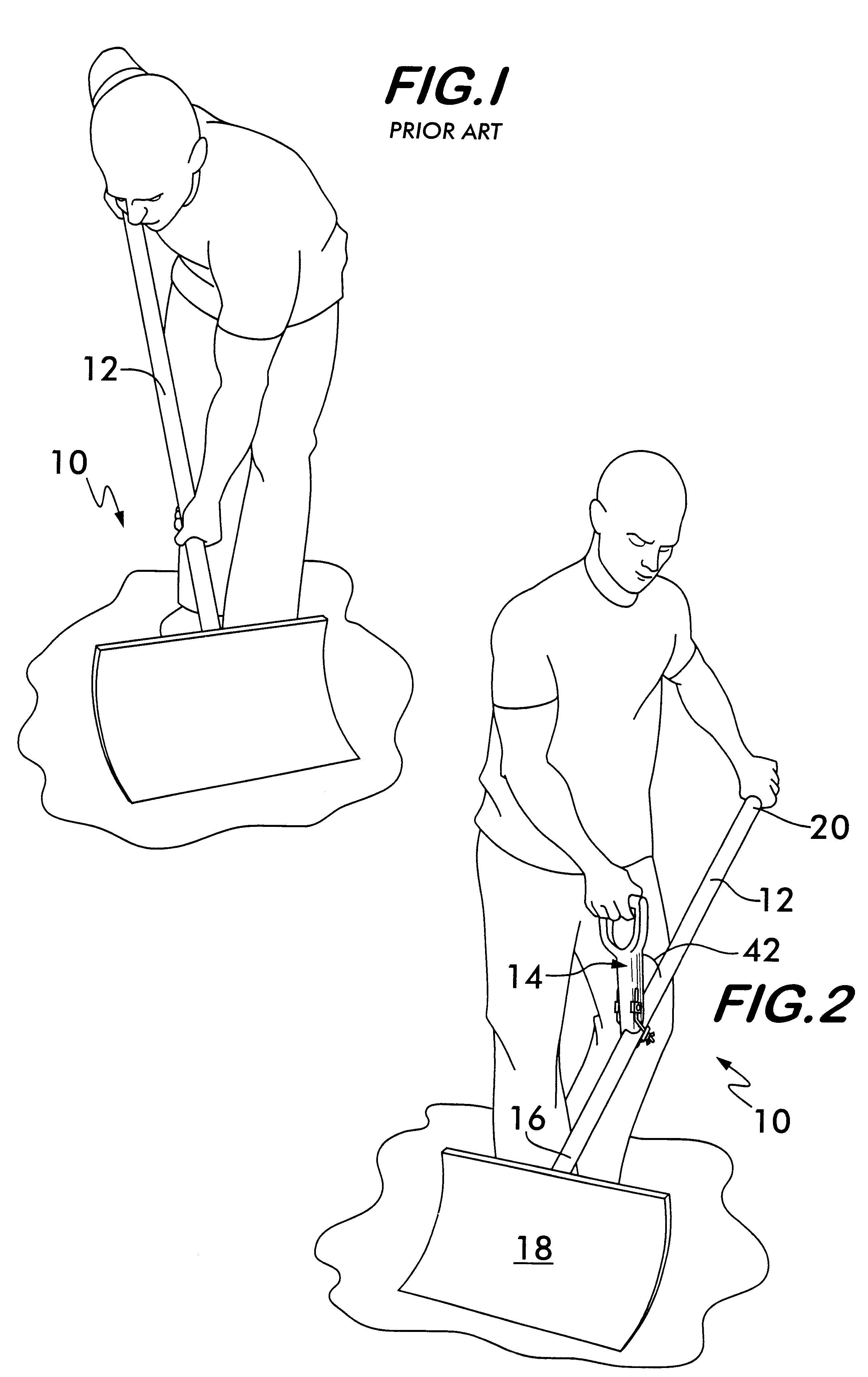 Auxiliary handle attachable to tools for moving bulk material