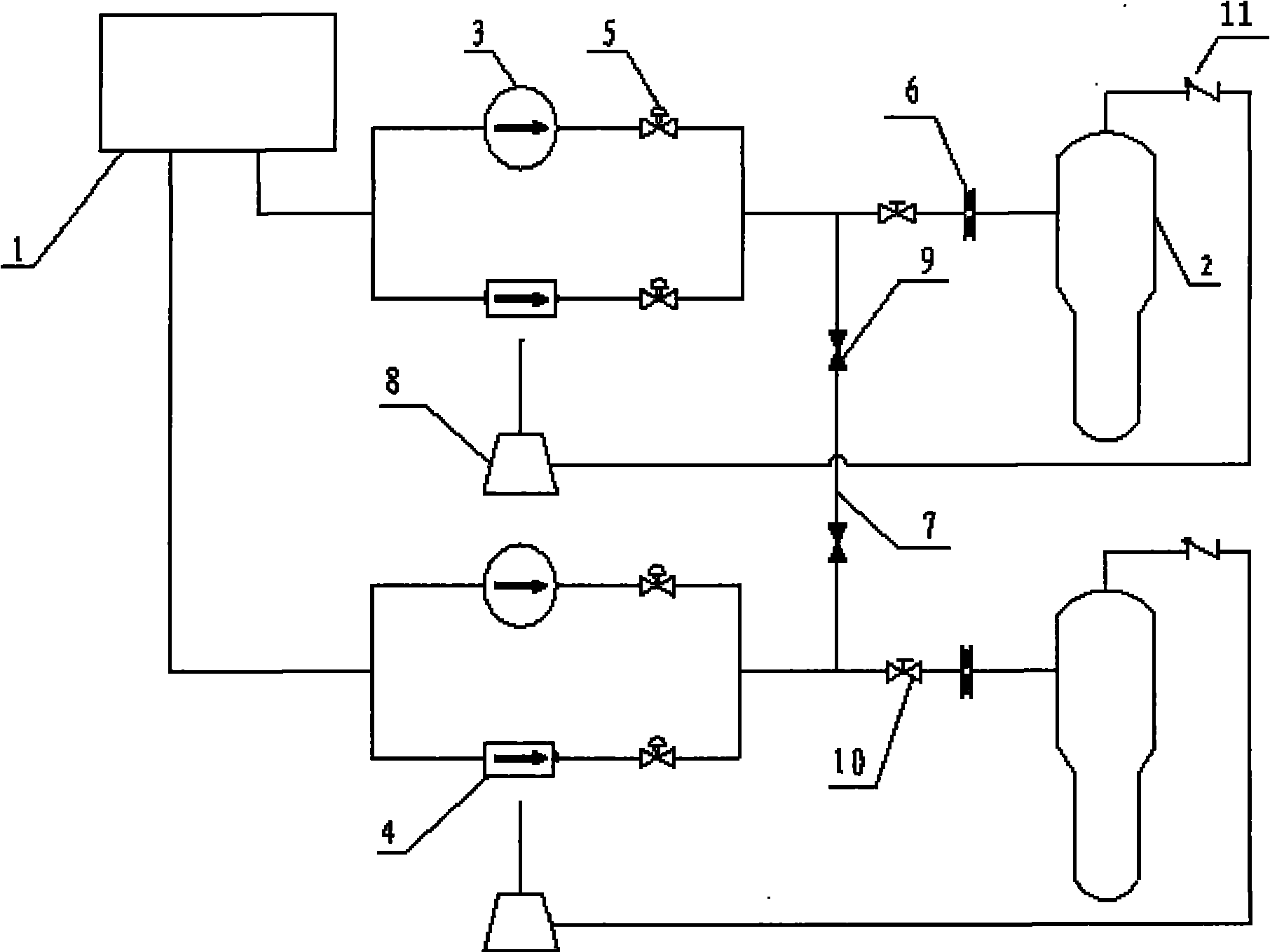 Auxiliary water supply system used for nuclear power station single reactor and actuating safety function