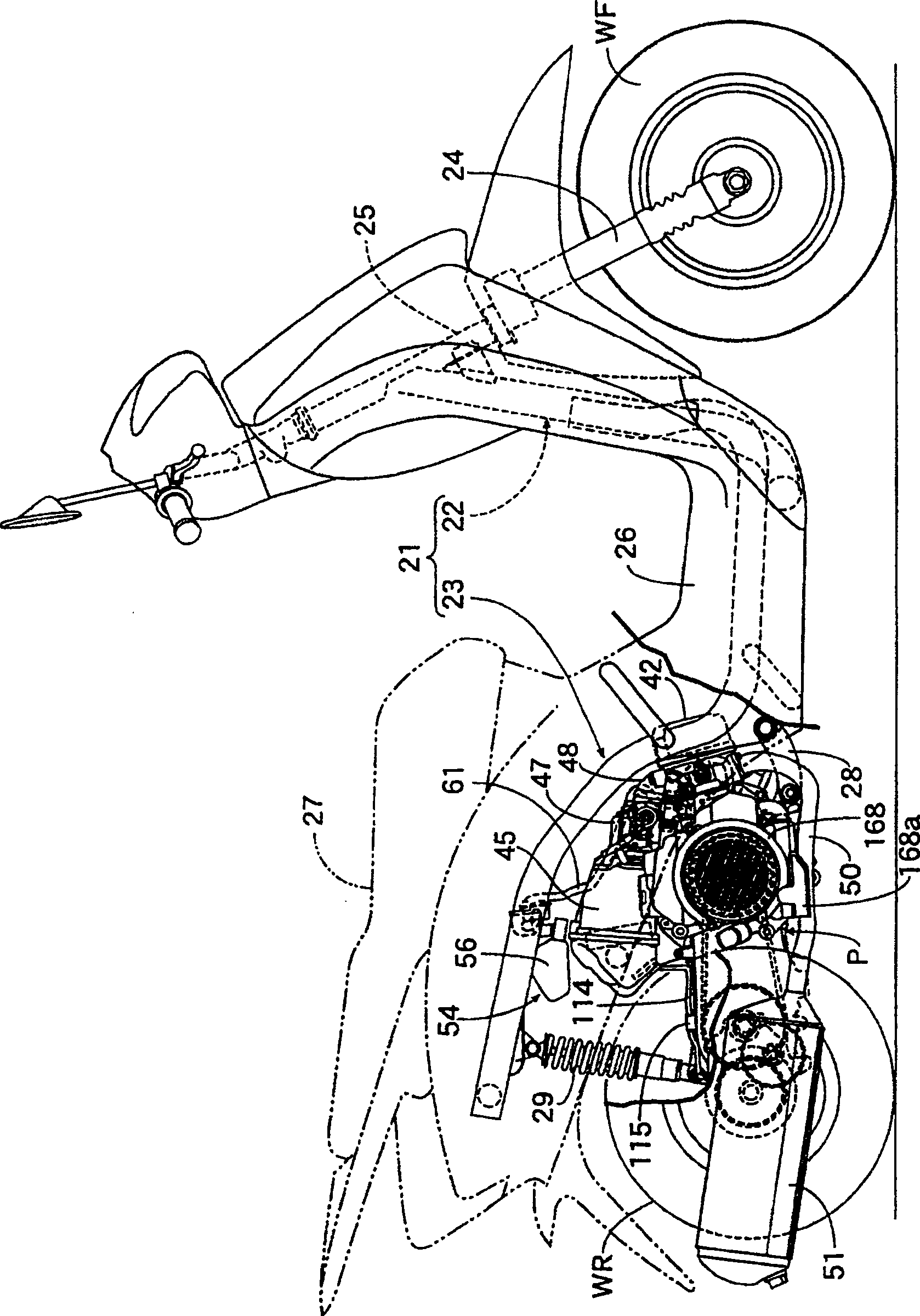 Two-wheeled motor vehicle transmission box aeration structure