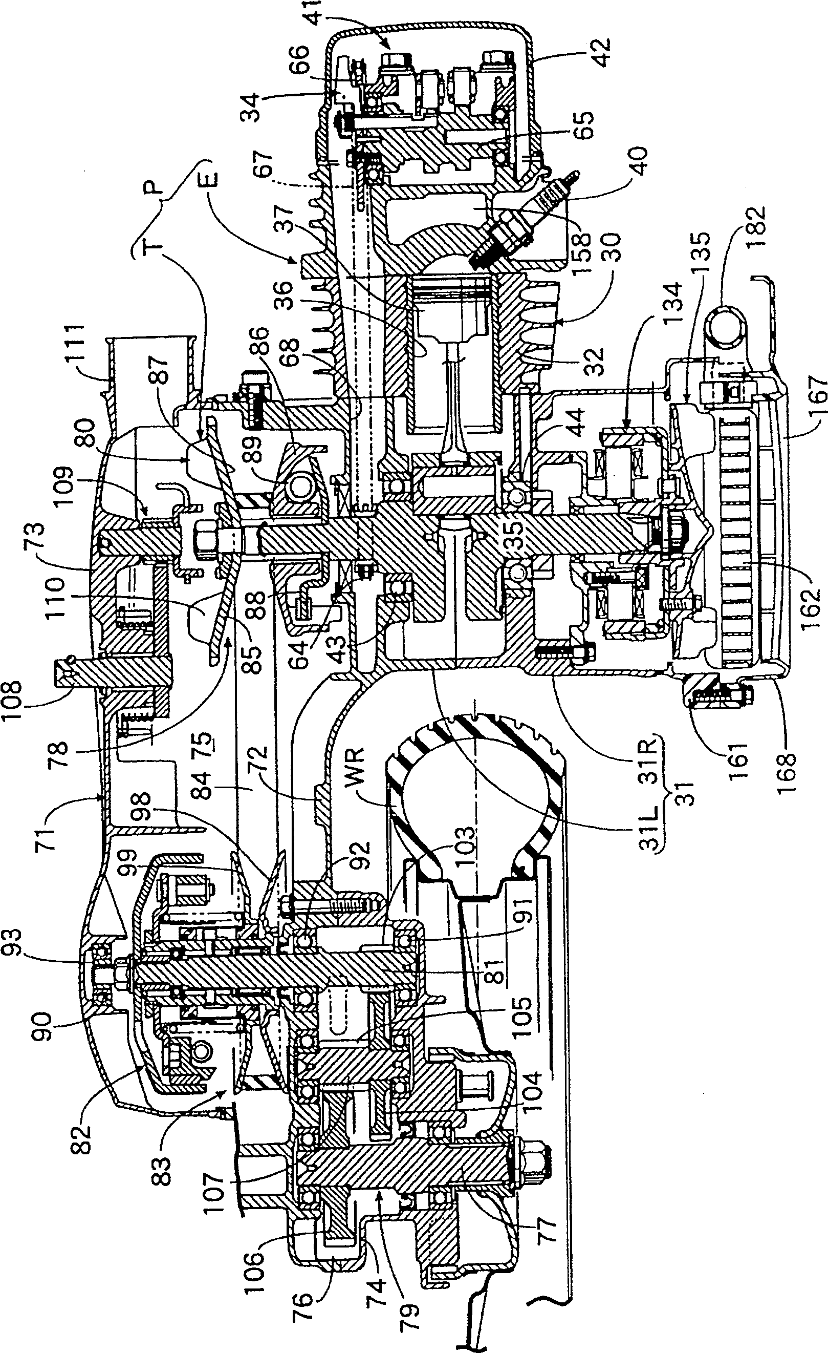 Two-wheeled motor vehicle transmission box aeration structure