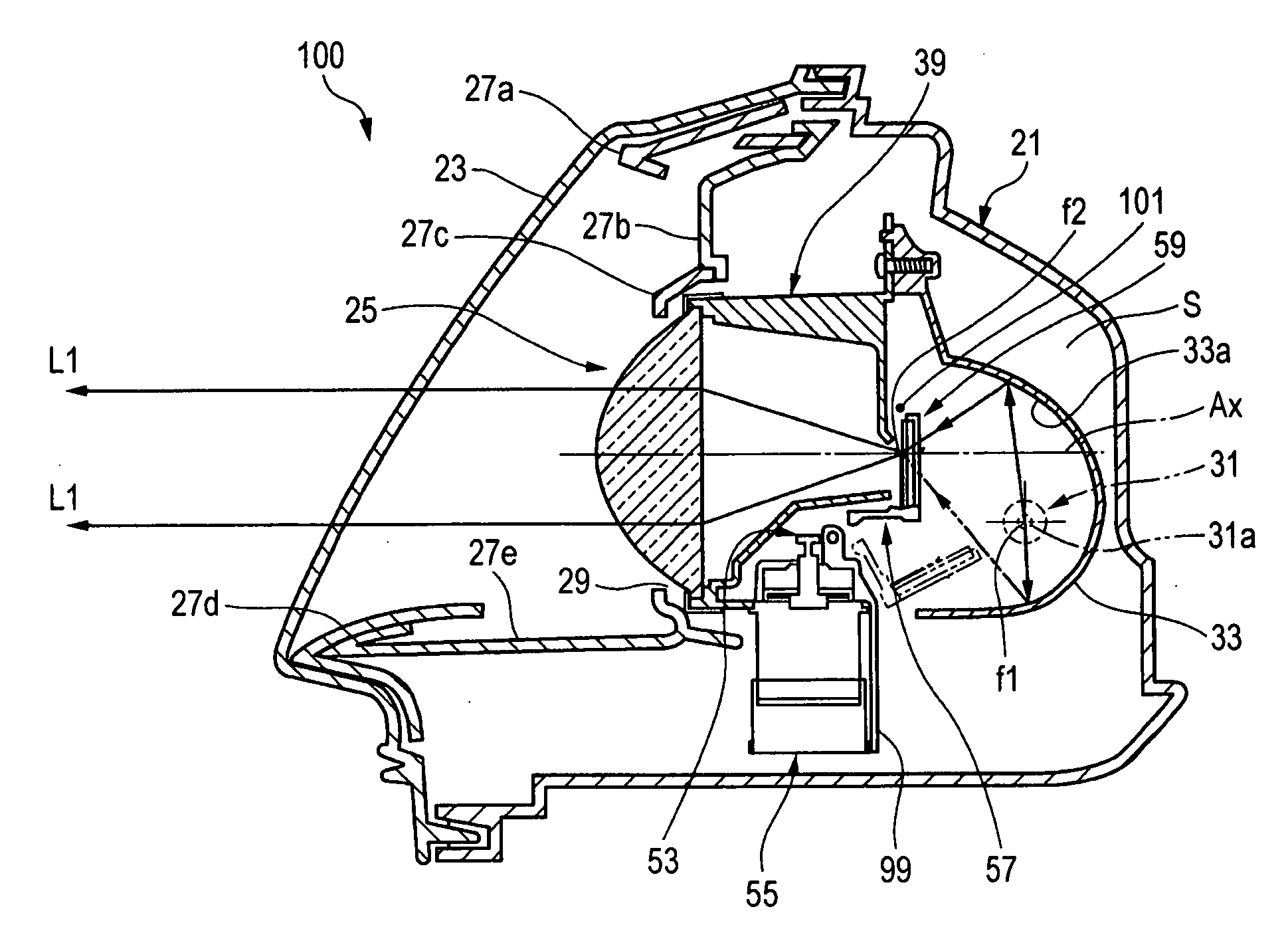 Infrared light irradiating lamp for vehicle