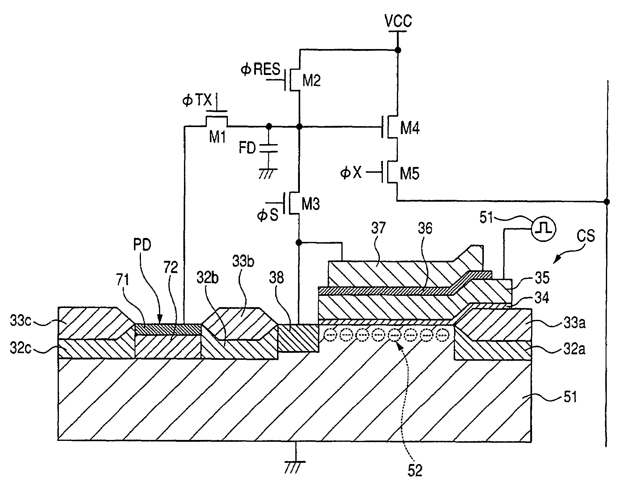 Solid state image pickup device and camera