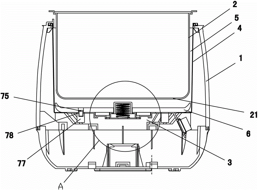 Temperature-sensing element mounting structure for miniature electric rice cooker