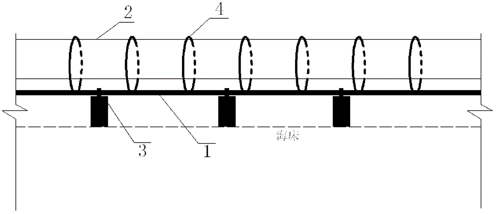 Seabed oil and gas transportation hose line fixed on the basis of anchor pier