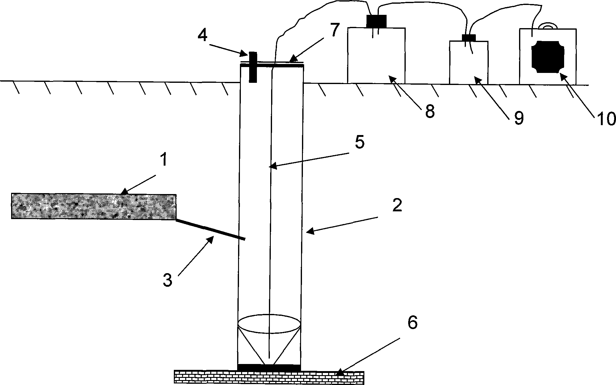 Gravity flow type farmland underground leaching liquor collecting device