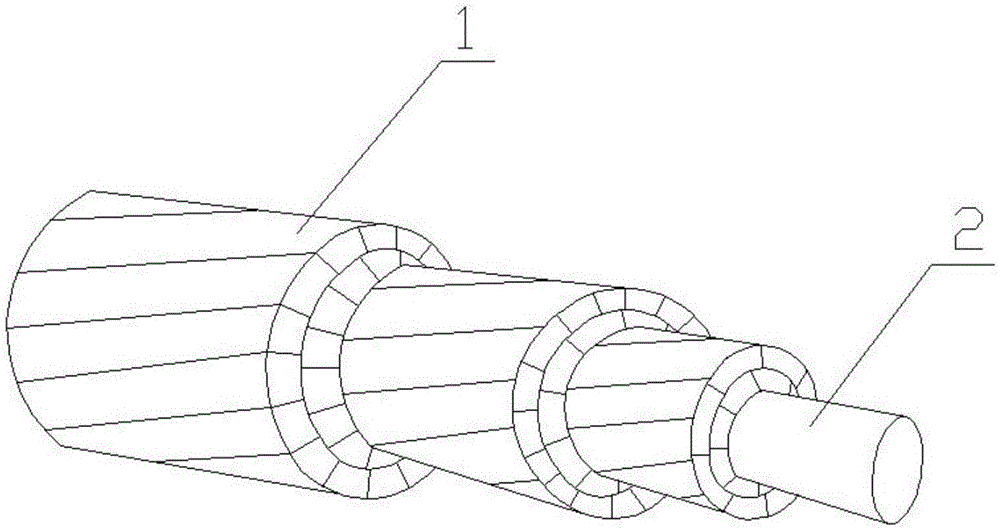 Crimping method applicable to large-section carbon fiber composite core wires