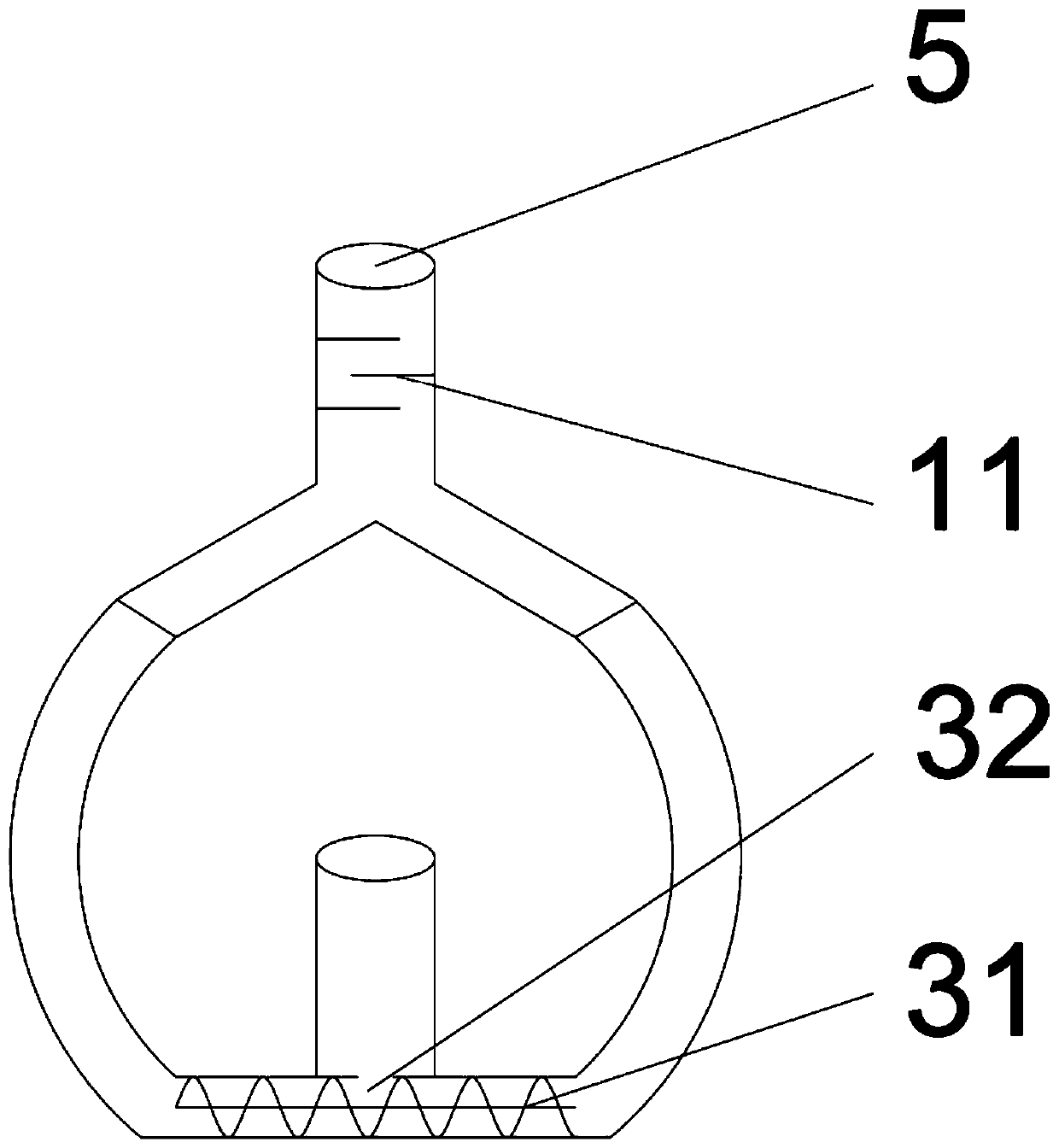 Chemical liquid shunting spiral hedging mixer