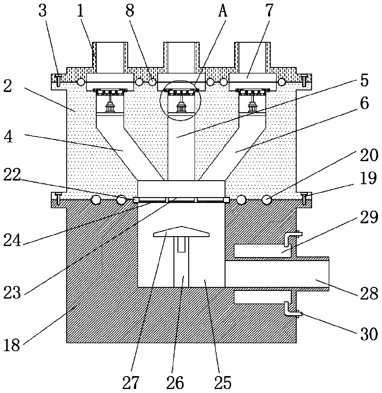 External type converging valve for mobile hydraulic power station