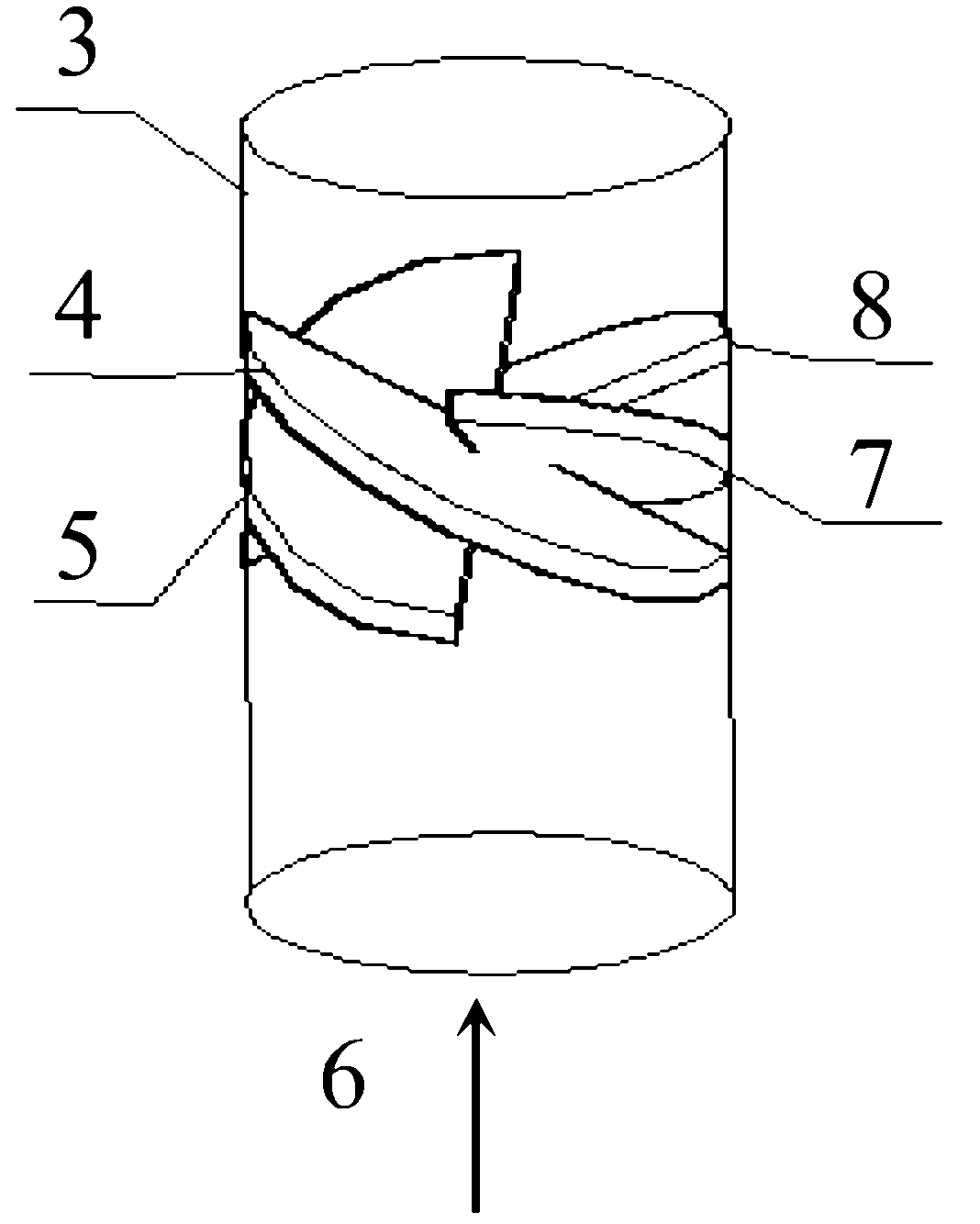 Novel pipeline type flow deflector oil-water separator rotation starting device