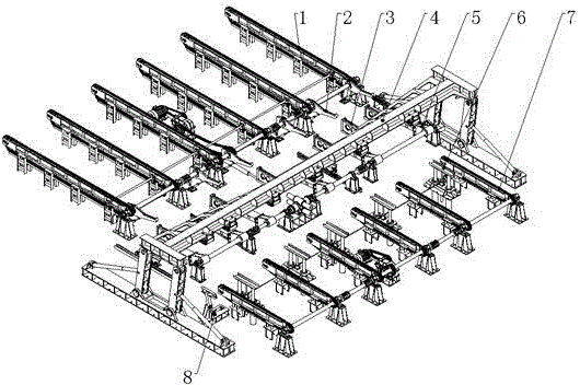 Steel angle sectional bar stacking machine and stacking method
