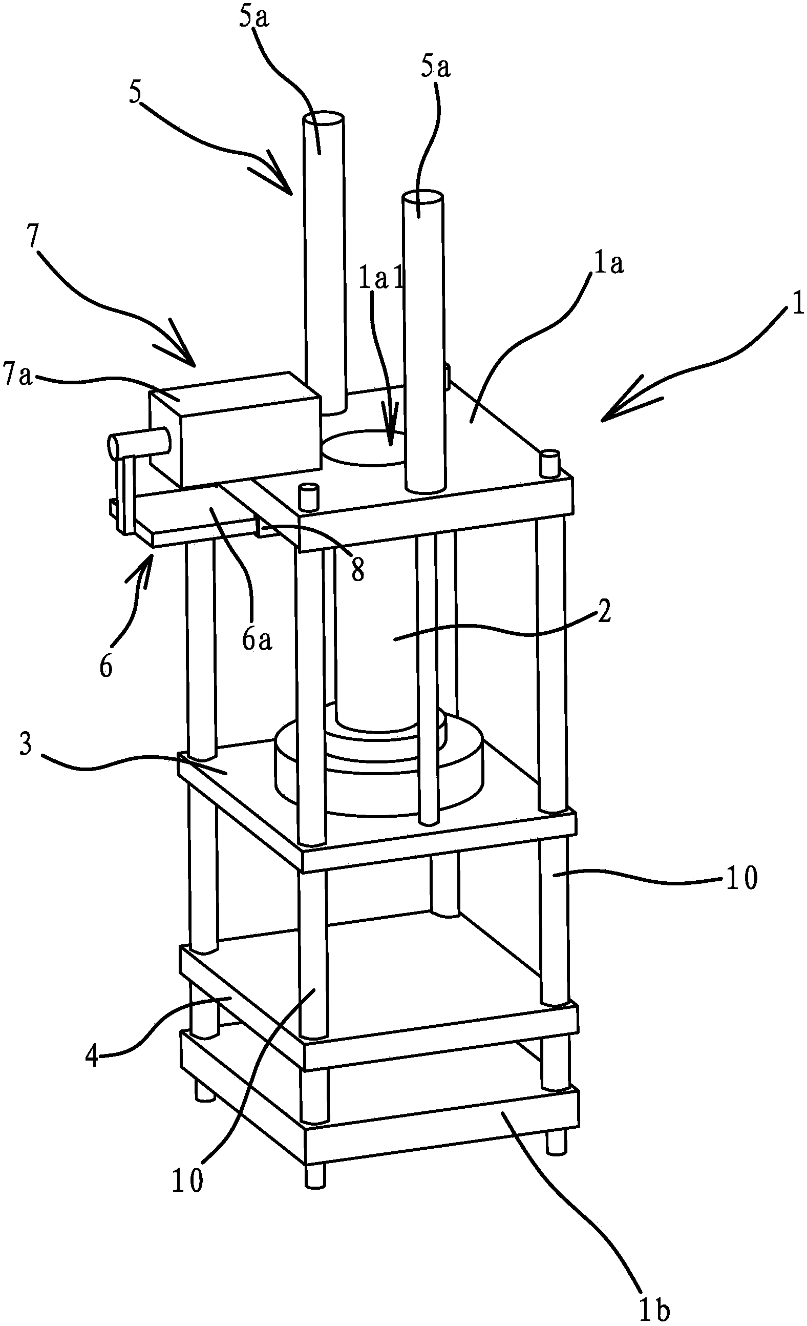 Die pressing mechanism of powder forming machine