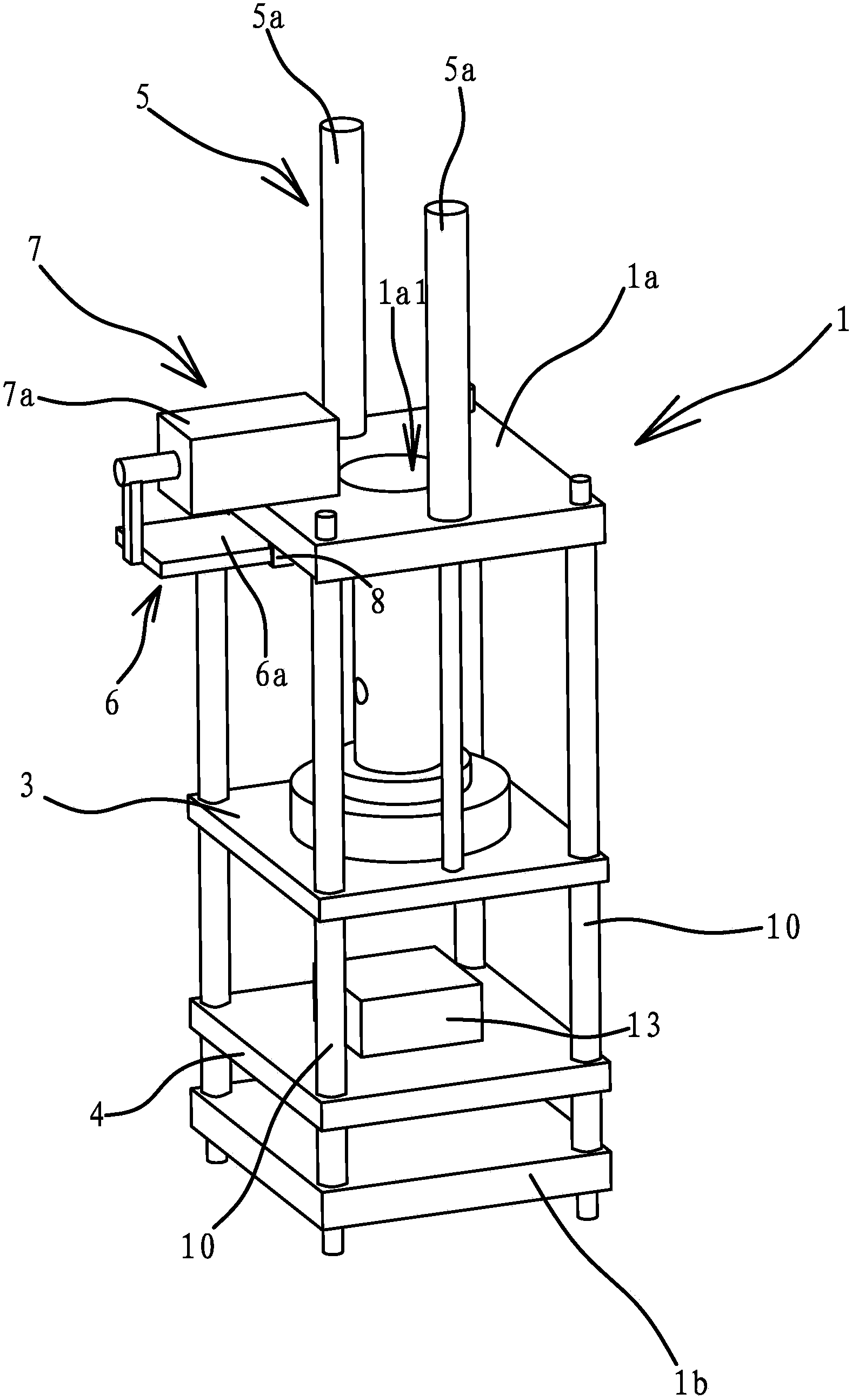 Die pressing mechanism of powder forming machine