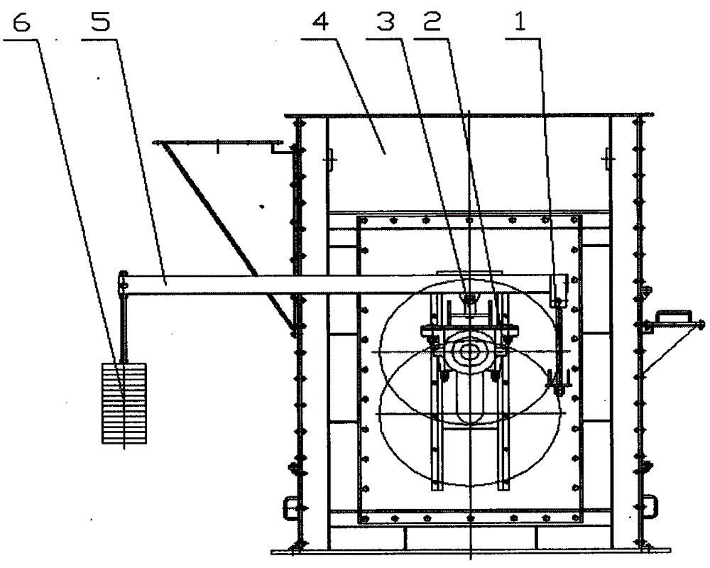 Tensioning device with tension and gravity capable of being adjusted synchronously and on lower portion of elevator