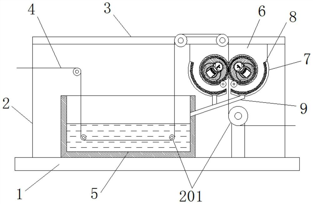 Non-woven fabric rapid cleaning, dewatering and clearing device for textile production