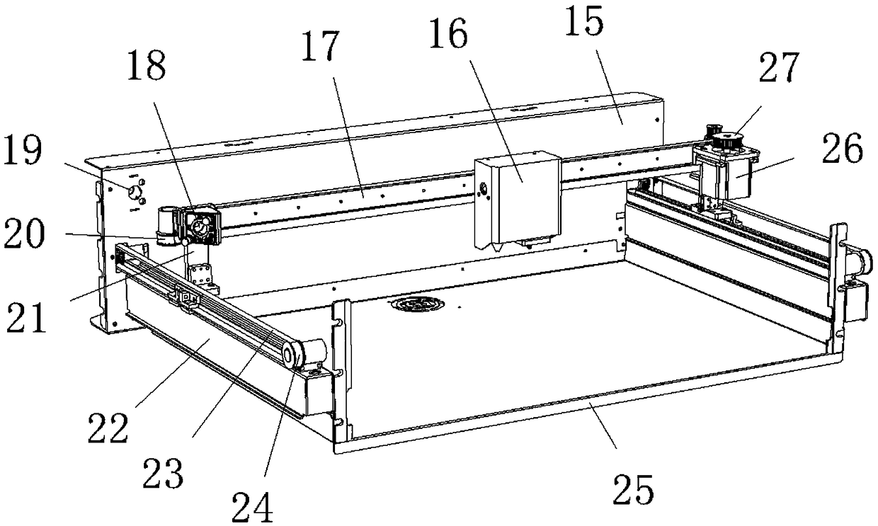 Desktop type laser engraving and cutting all-in-one machine tool