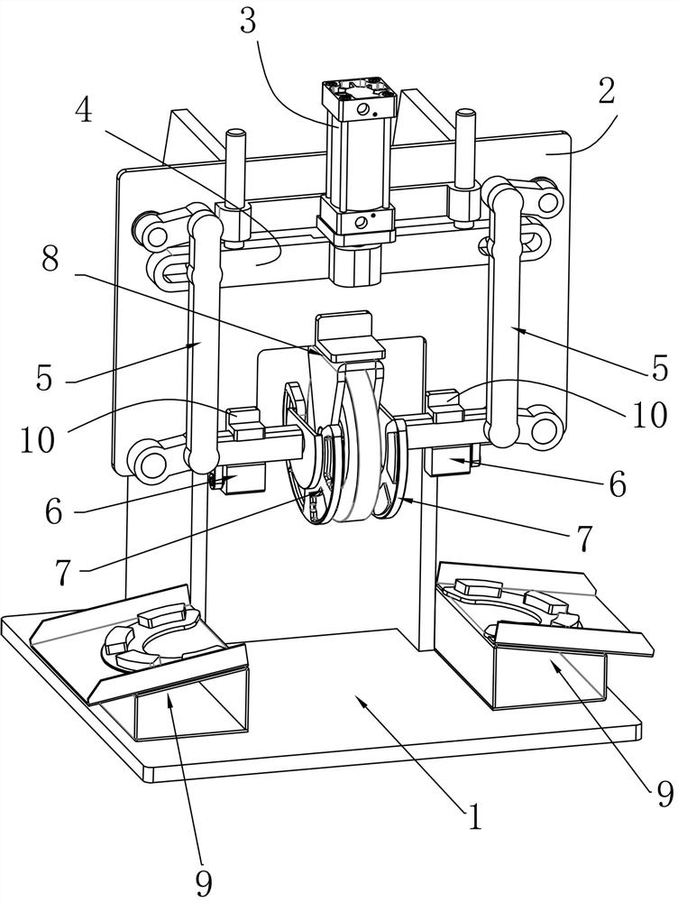 Multi-pair brake pad synchronous rotating grinding robot automatic production line