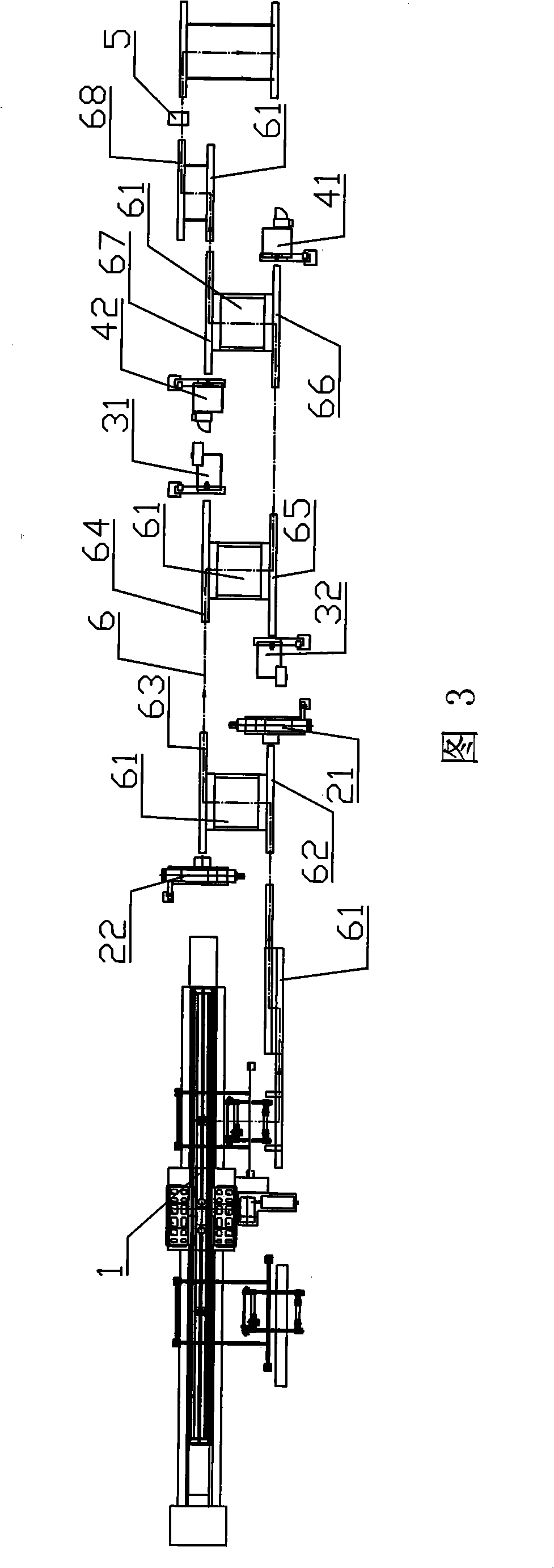 Elevator guide rail automatic production line manufacturing technique and equipment thereof