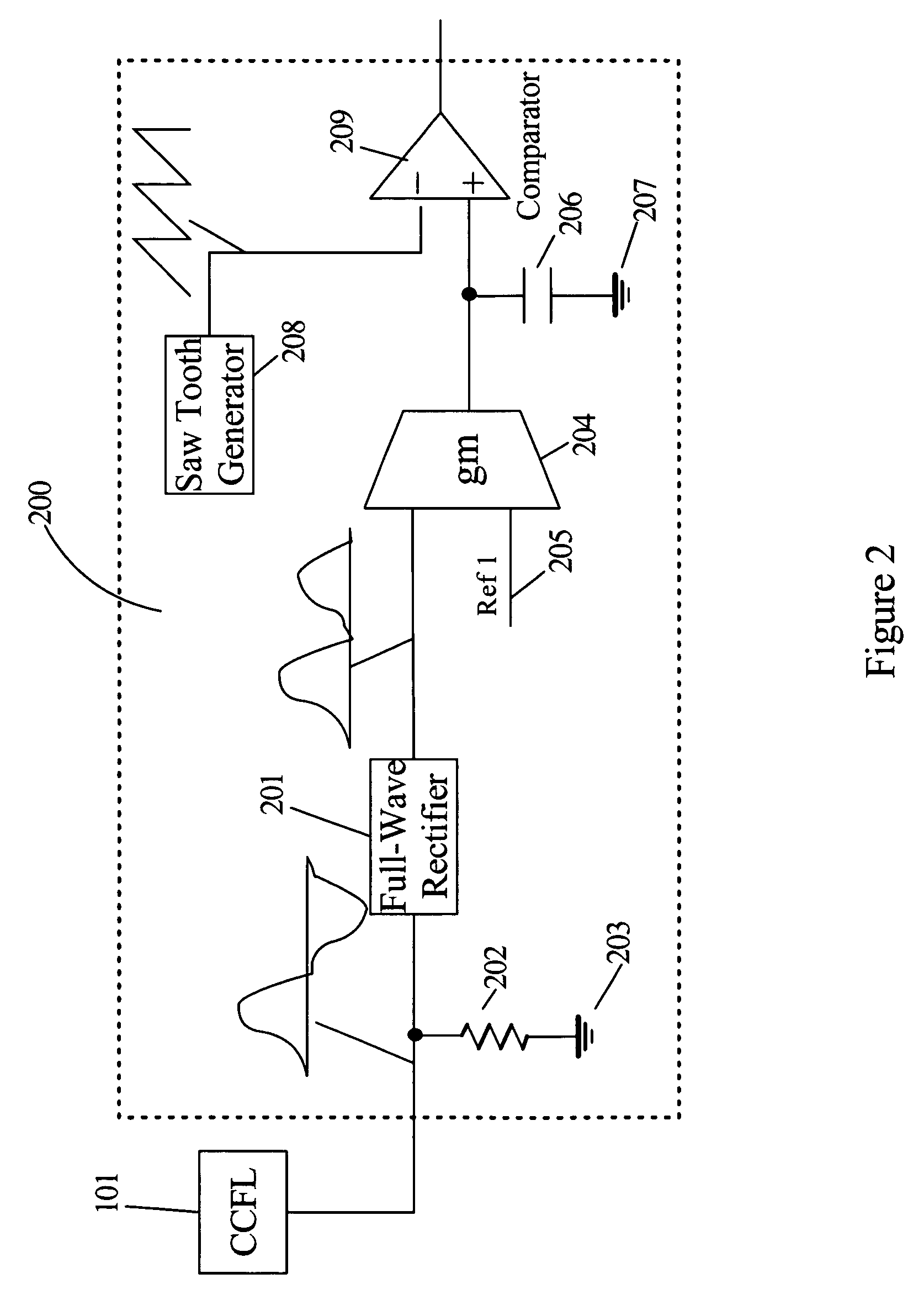 Protecting a cold cathode fluorescent lamp from a large transient current when voltage supply transitions from a low to a high voltage