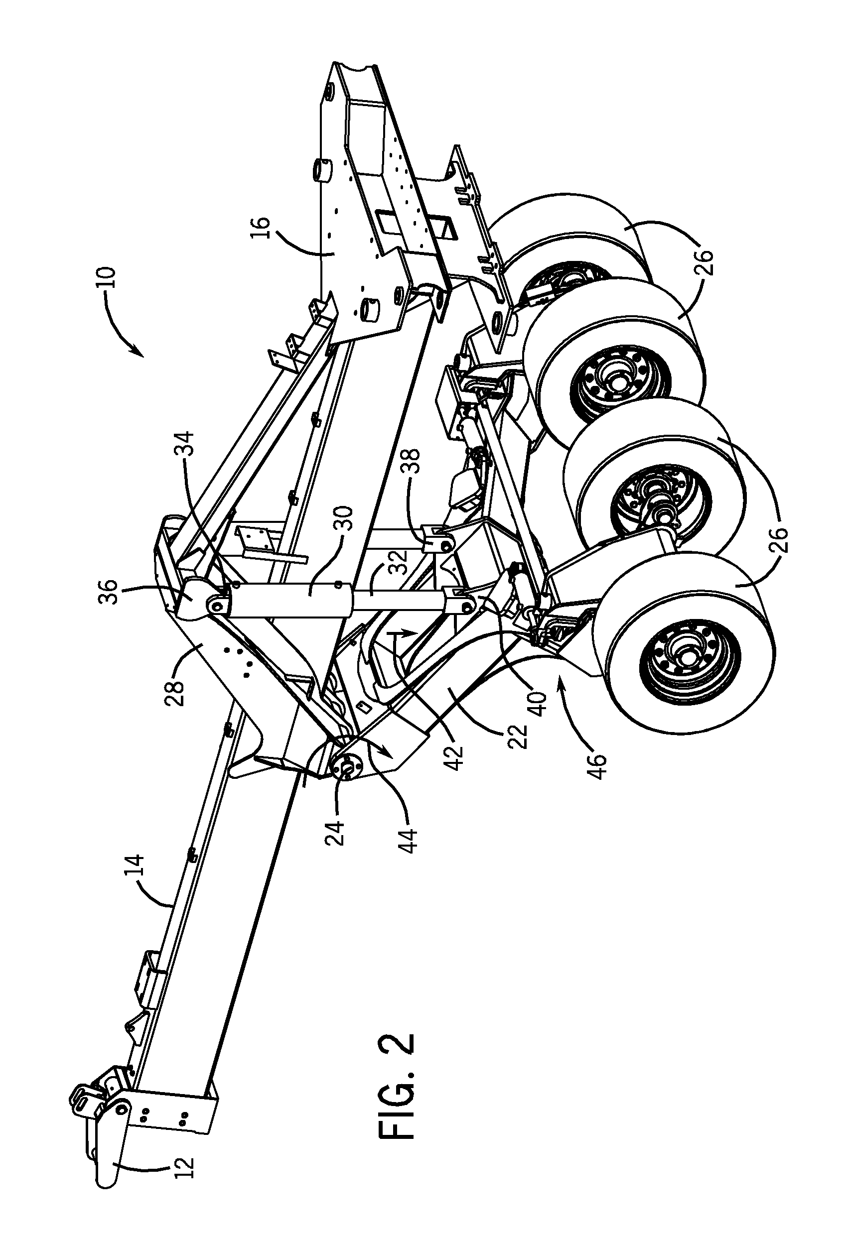 Steerable agricultural implement with adaptable wheel spacing