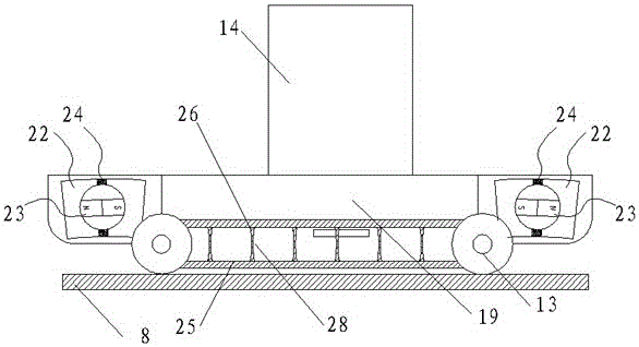 A magnetic adsorption type wind power column surface maintenance robot