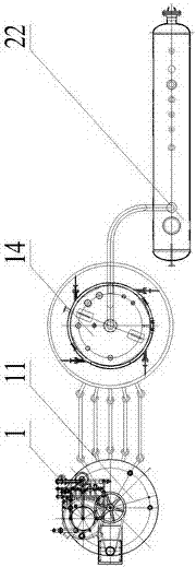 Device for evaporation process for preparing insoluble sulfur