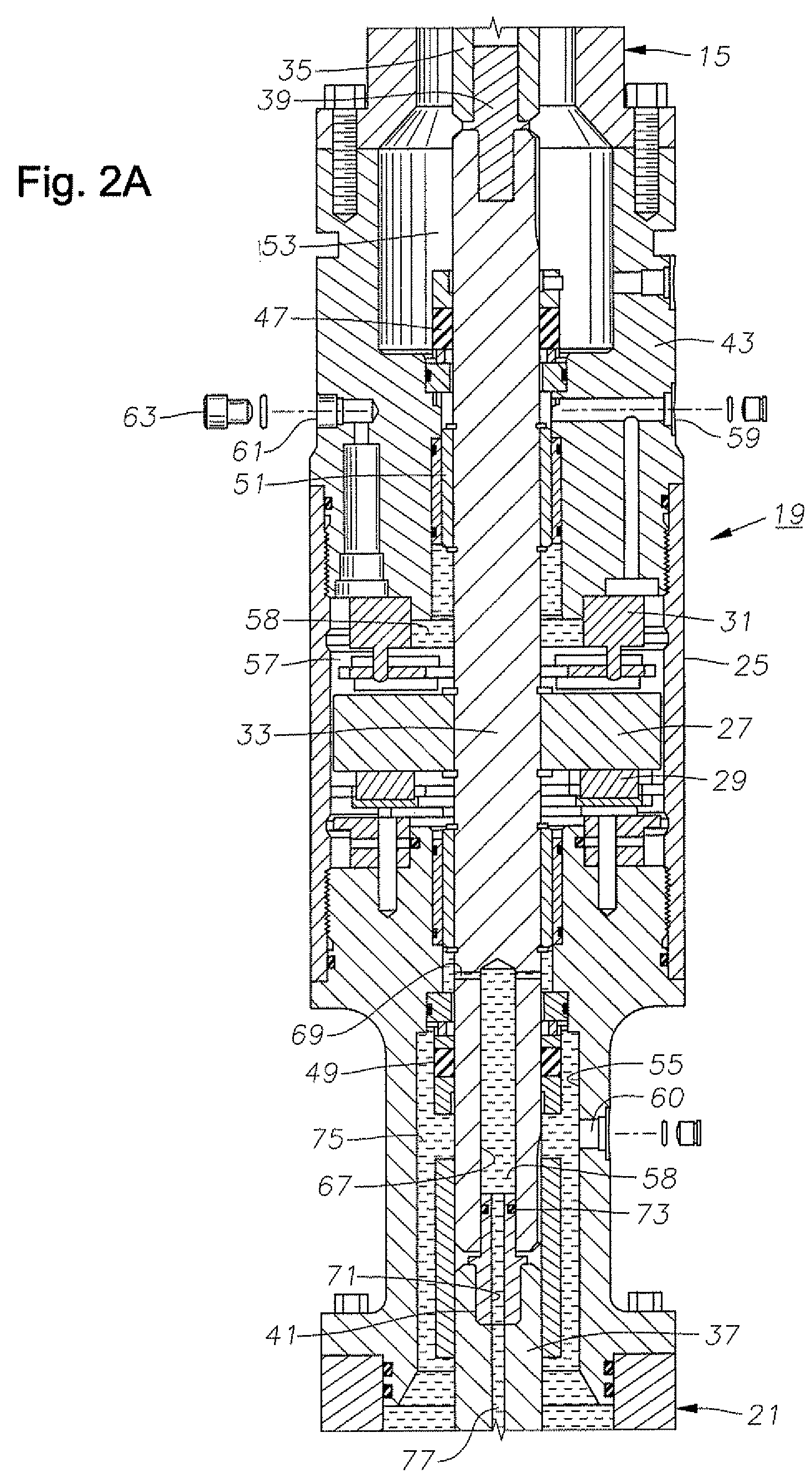 Pressure equalizer in thrust chamber electrical submersible pump assembly having dual pressure barriers