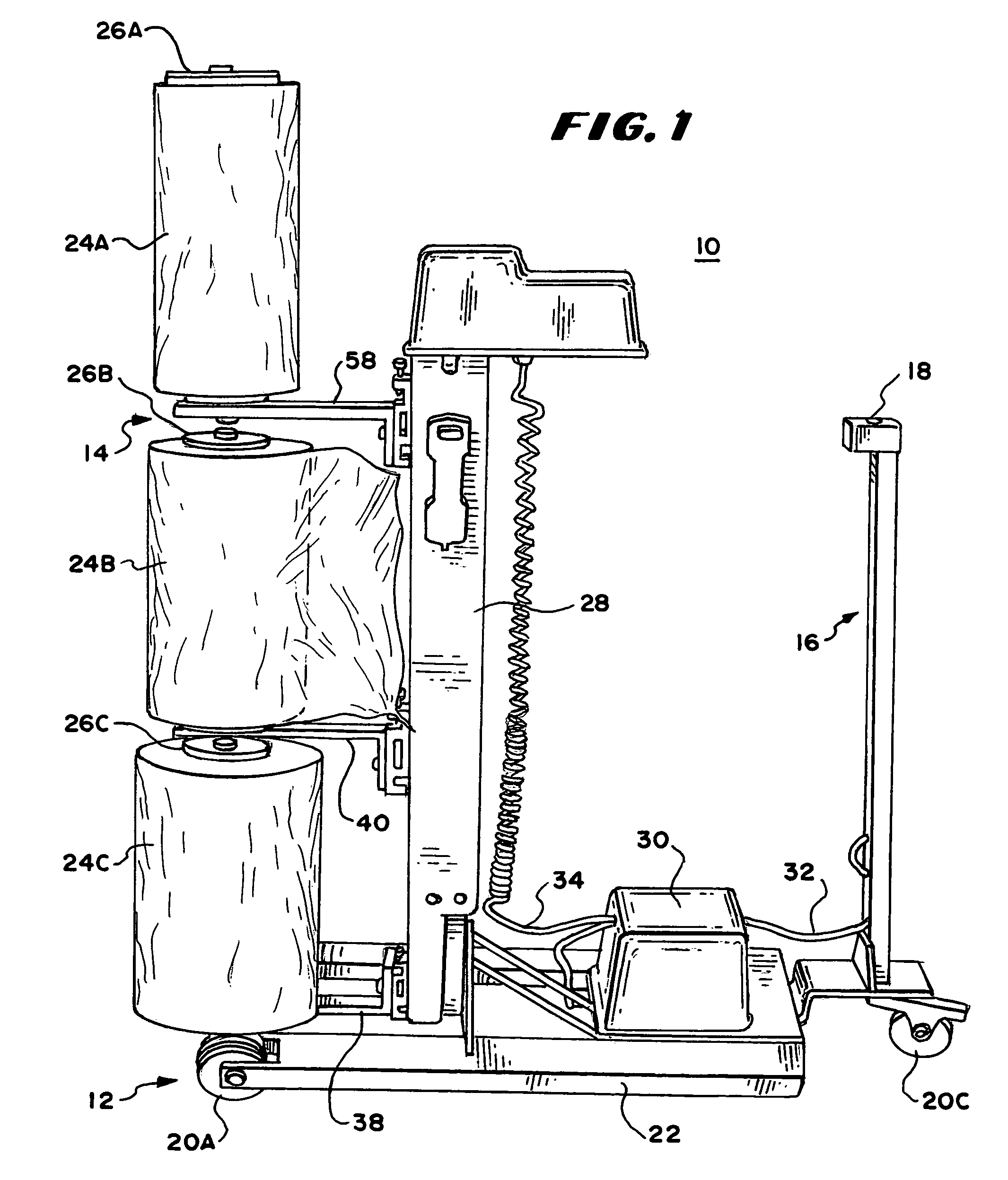 Wrapping cart machine and method of wrapping