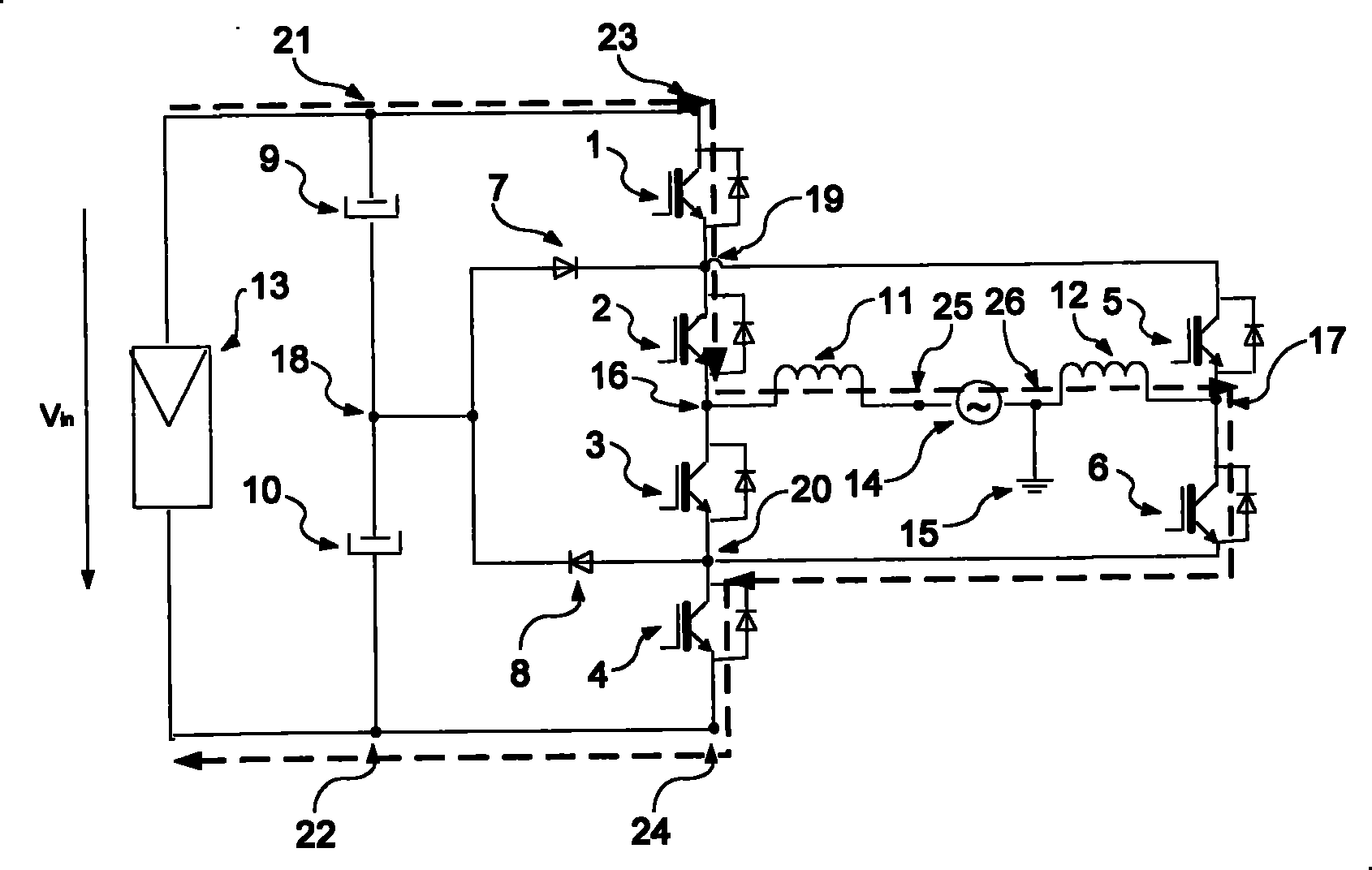 Photovoltaic grid-connected three-level inverter