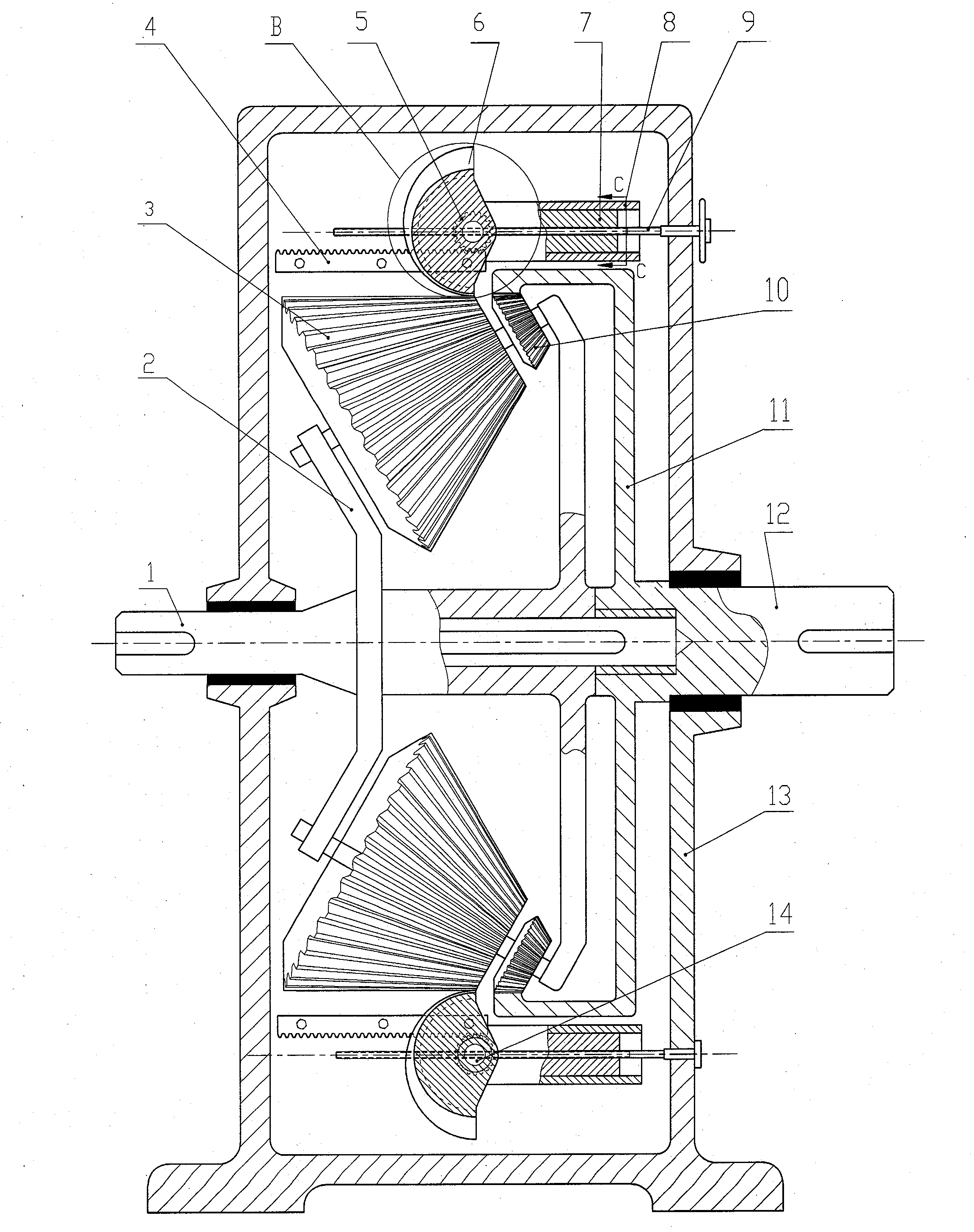 Tooth number variable gear stepless transmission