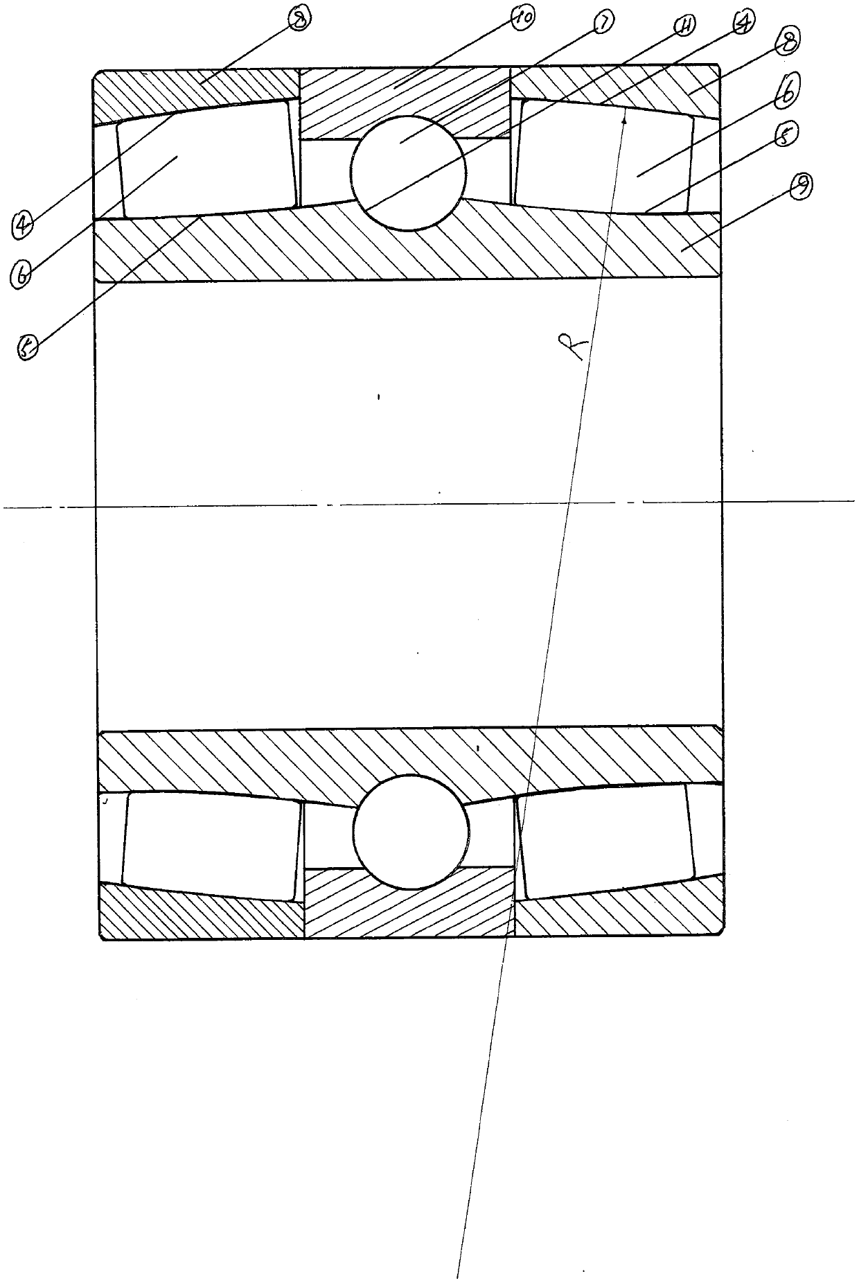 High-speed rail bearing with high speed, heavy load and low friction