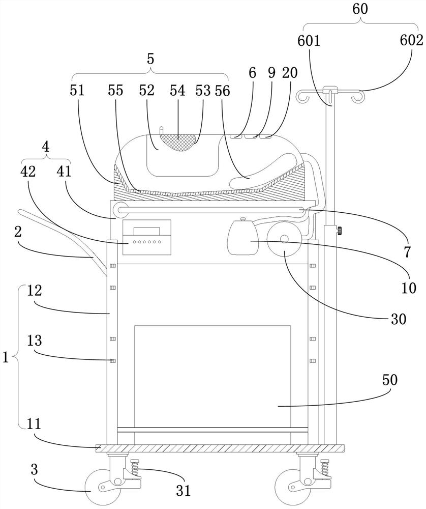 Intelligent newborn transfer heat preservation cart