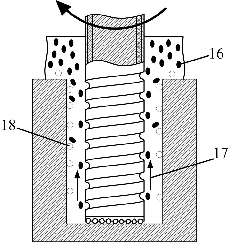 Spiral tool electrode and bipolar electrolysis grinding processing method thereof