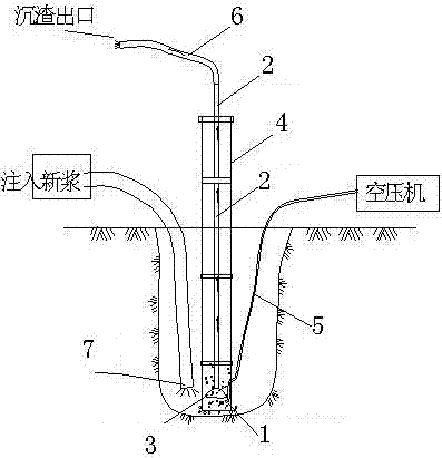 Punch filling pile bottom cleaning method