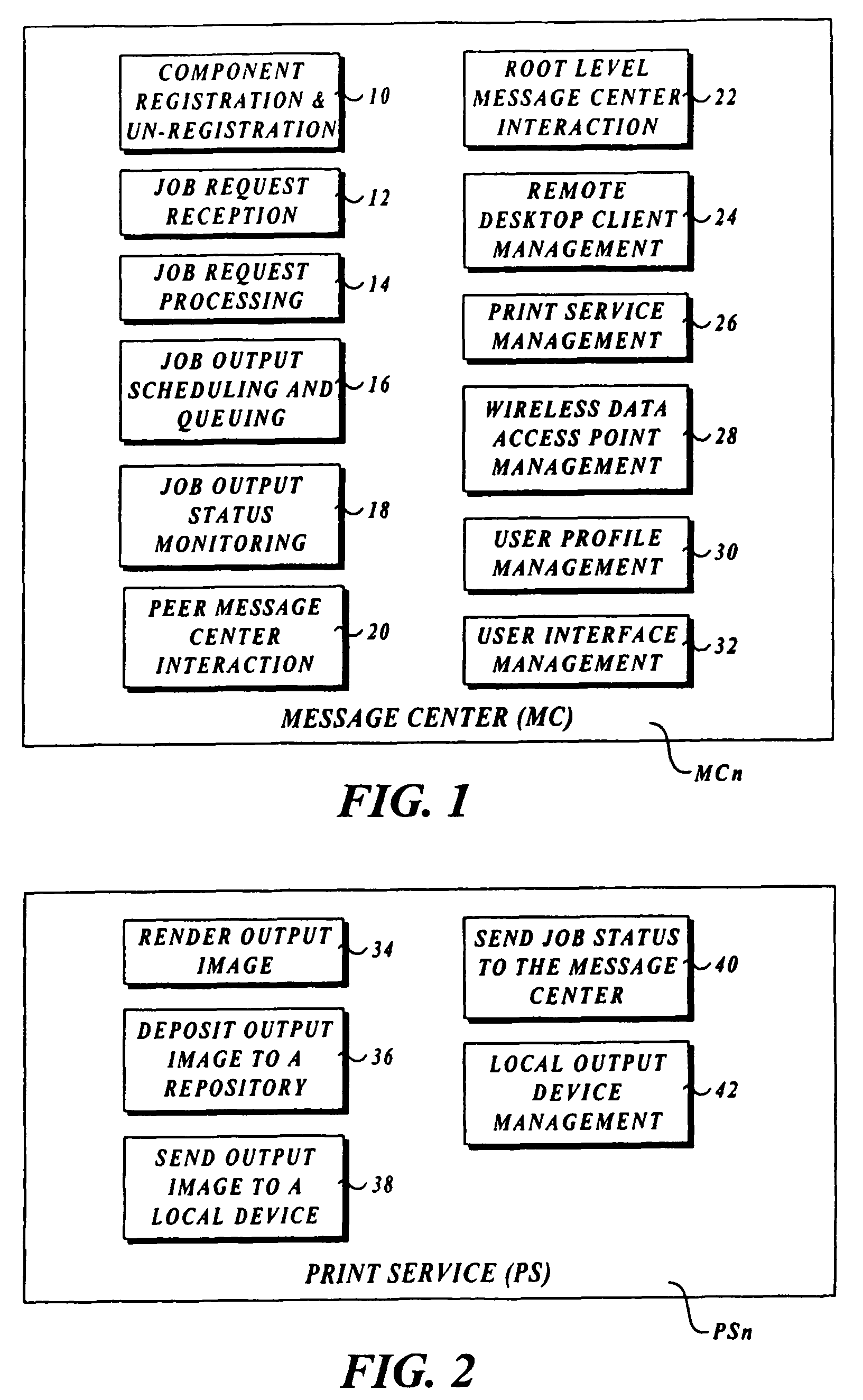 Output management system and method for enabling printing via wireless devices