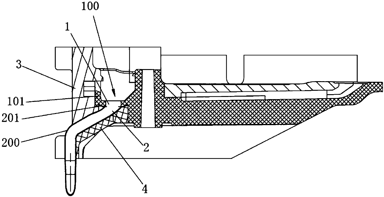 Water channel for refrigerator air flue, drainage structure for refrigerator air flue and refrigerator