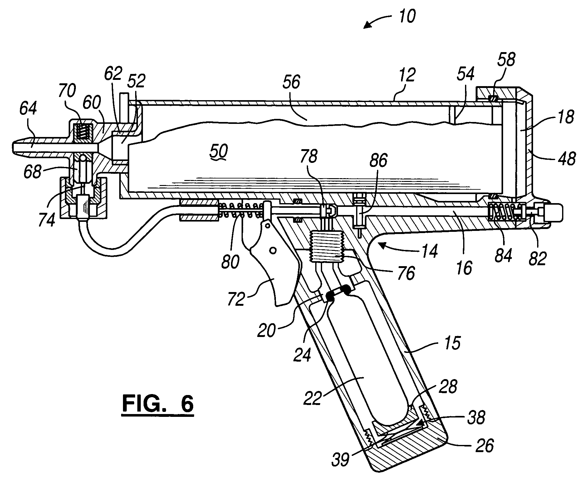 Pressure release connection and pneumatic dispensing device