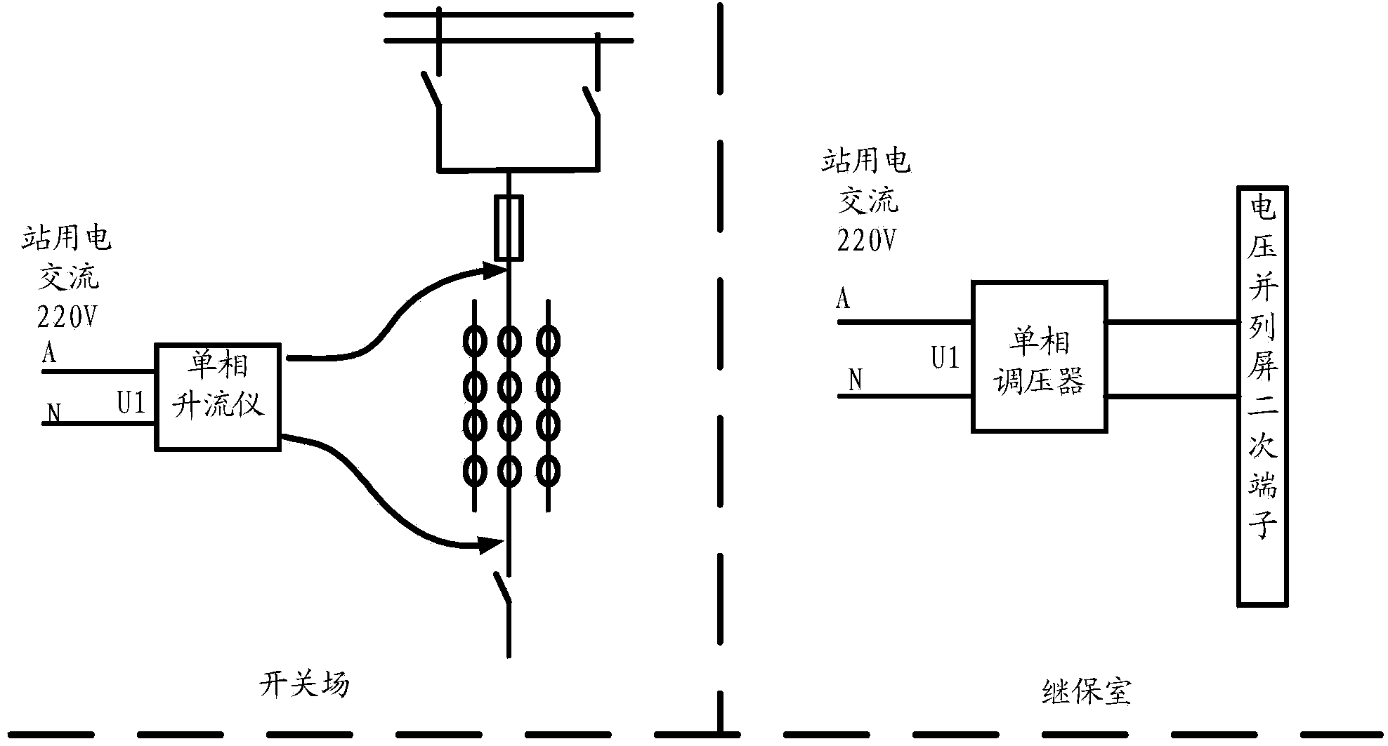 Low-voltage load test method and device