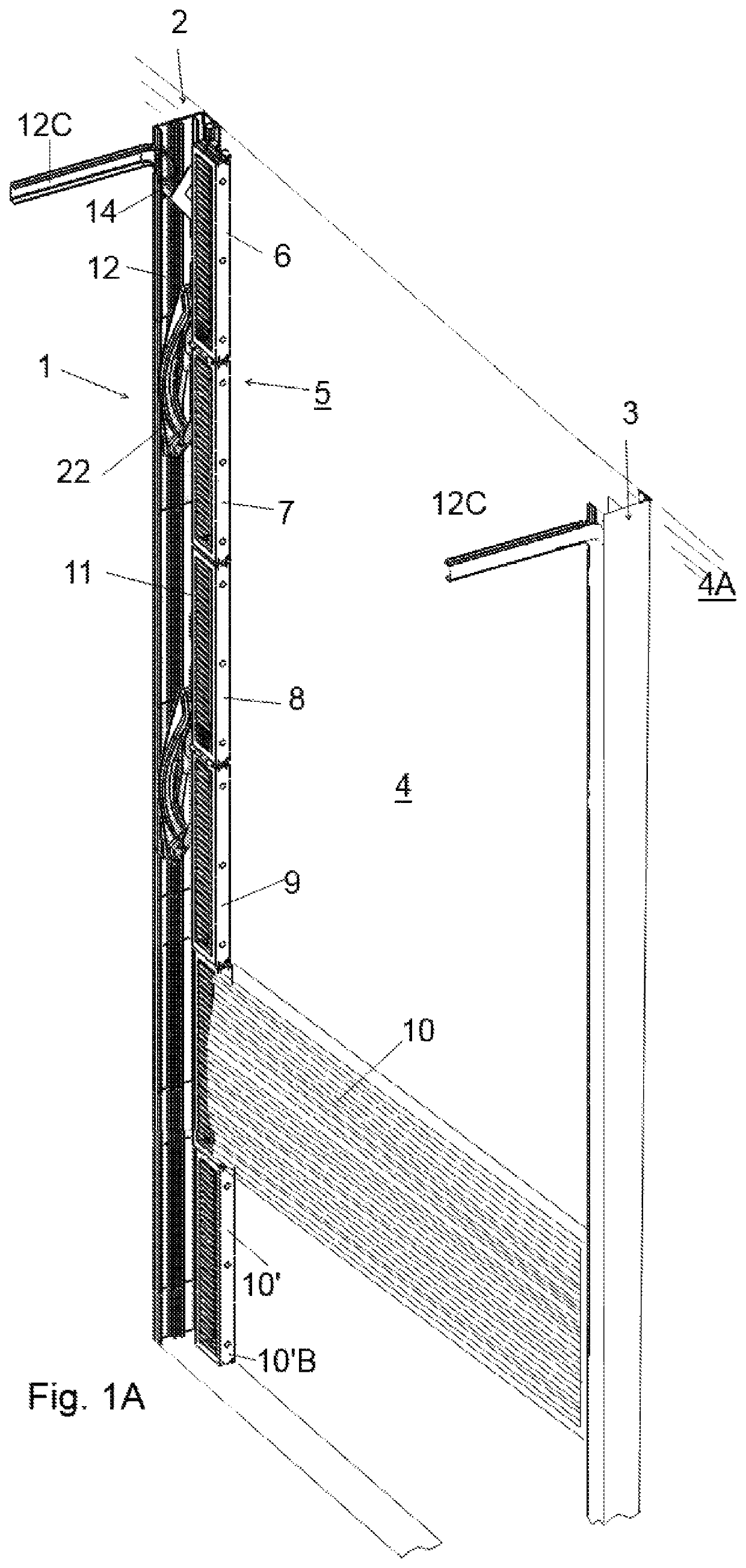 Sectional folding overhead door assembly