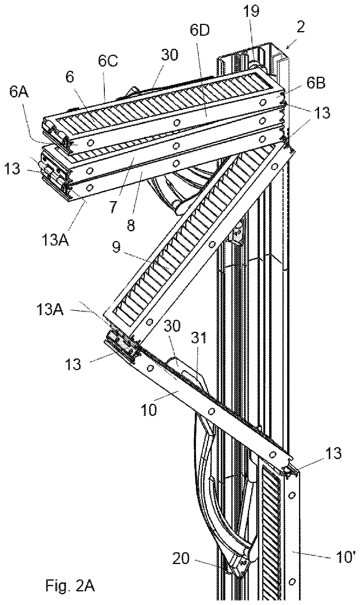 Sectional folding overhead door assembly