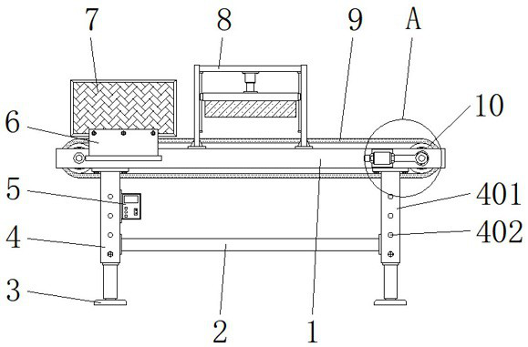 Conveying equipment with clamping structure for automobile part automatic machining