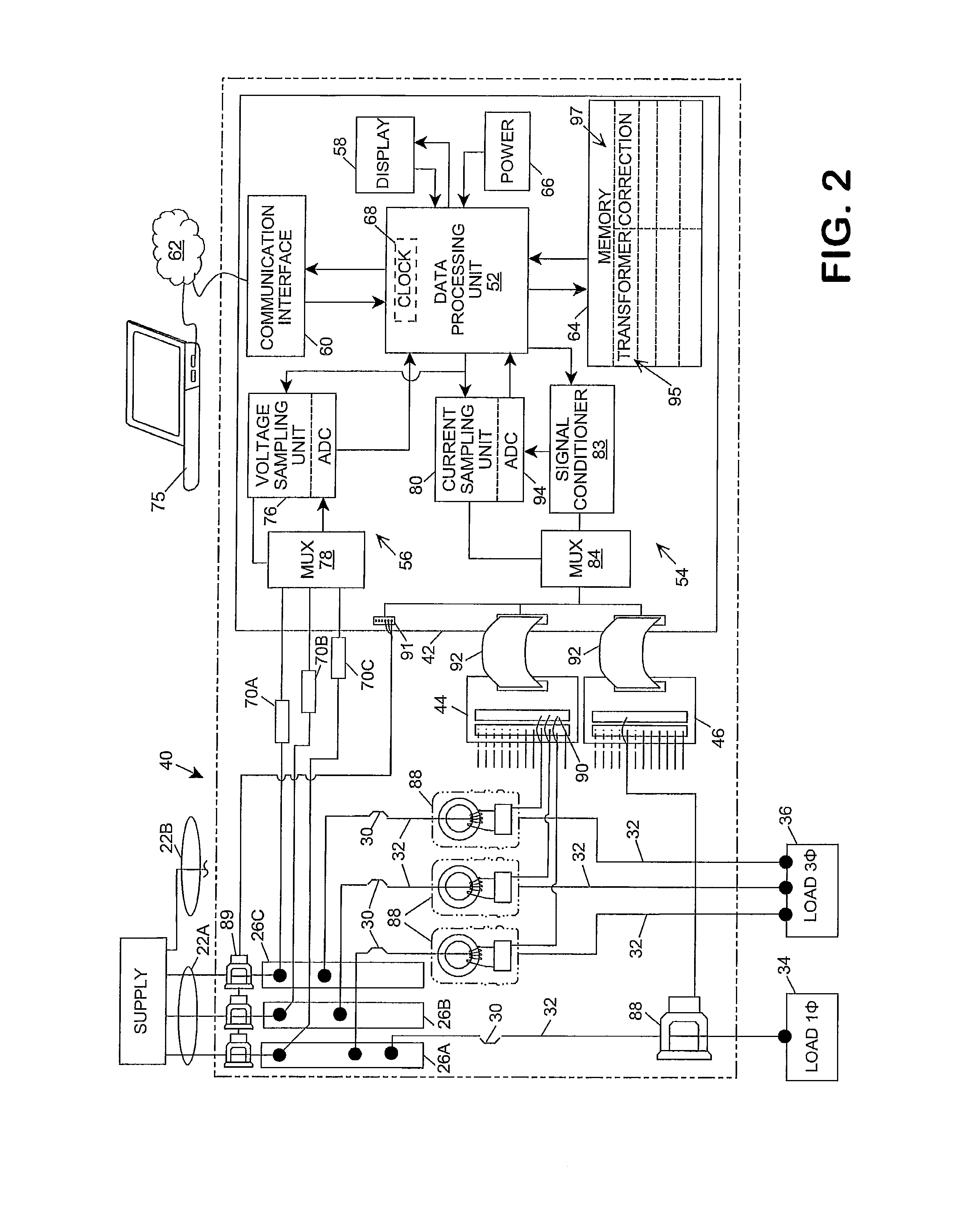 Current meter with on board memory