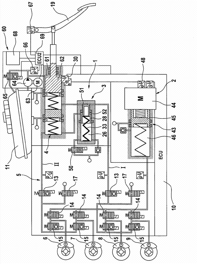 Brake system for motor vehicles