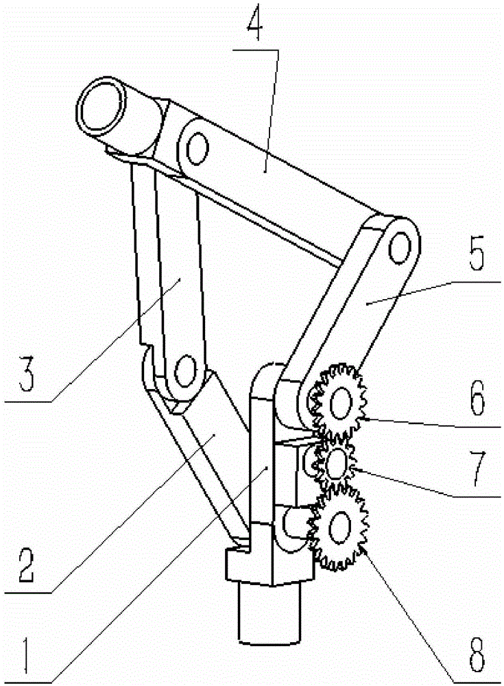 Artificial limb knee joint of gear five-bar mechanism