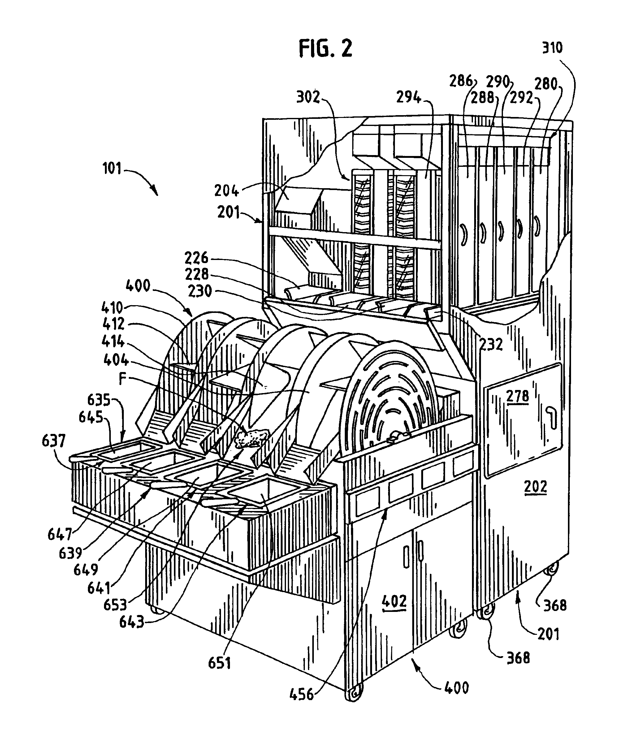 Automated device and method for packaging food